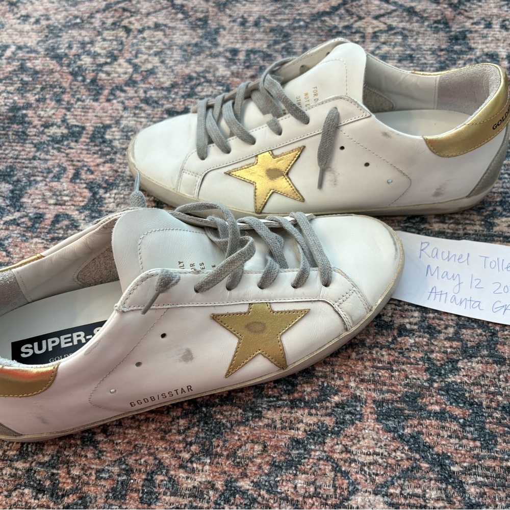 Golden Goose White Sneakers with Gold Star